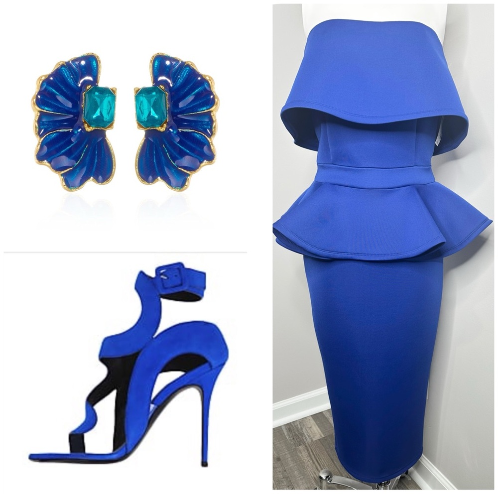 GOOD TIME USA BLUE SCUBA PEPLUM DRESS-NEW
SIZE LARGE